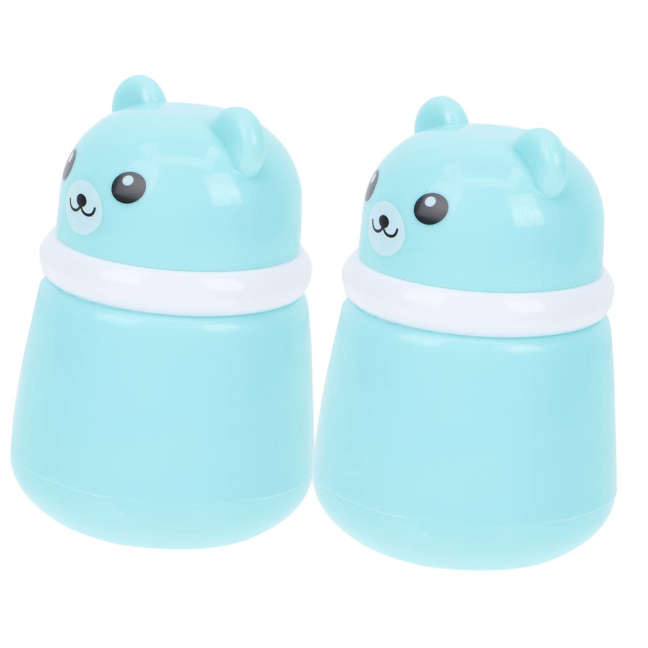 WOONEKY 2pcs Baby Talcum Powder Box Newborn Face Powder Puff Case Abs Pp Material