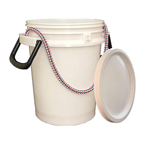 iSMART 5 Gallon Bucket with Rope Handle, Two Sides Handle, 2 Color to Choose (White, 1 Pack) Cover