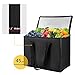 CIVJET 1-Pack Insulated Reusable Grocery Bags, X-Large Insulated Food Delivery Bag for Drivers/Catering/Rideshare, Commercial Food Warmer for Shopping, Tote Cooler Bags, Black