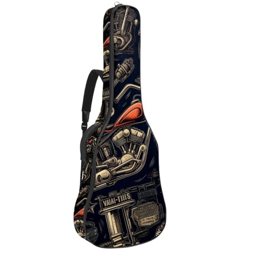 Sac de guitare acoustique vintage coloré haut de gamme avec crochet arrière et bandoulière