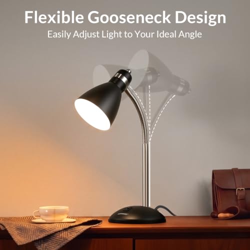 LEPOWER Metal Desk Lamp, Adjustable GooseNeck Reading Light for Bedroom - Image 5