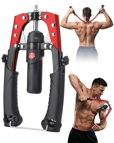 Abahub Twister Arm Exerciser Enhanced Hydraulic Power Chest Expander for Men Women 22-440LBS Adjustable Resistance Home Gym Equipment Red (No Wheels) Standard
