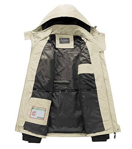 Image of Men's Rain Jacket Waterproof with Hooded Hiking Outdoor Coat Lightweight Windbreaker