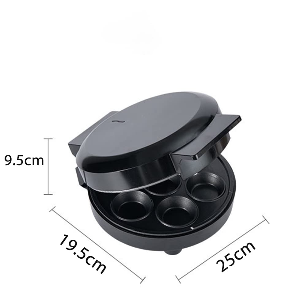 Máquina para Cupcakes Automático Reutilizable Pequeño y Portátil Máquina de Panini con Mango Anti-Calor (Negro, 25 * 19.5 * 9.5cm)