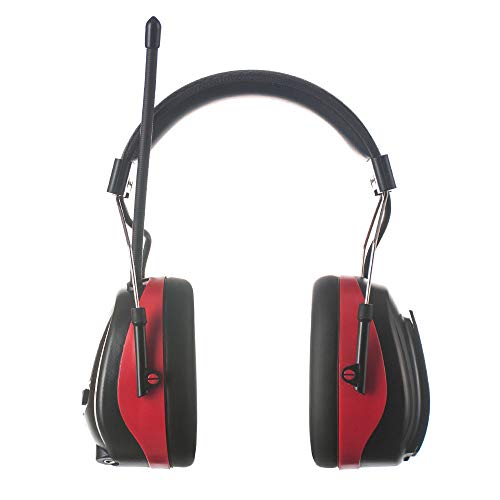 Protear Digital Am Fm Radio Headphones, Electronic Ear Hearing Protection, Noise Reduction Nrr 25Db For Mowing Lawn, Construction (Red) #TOP6