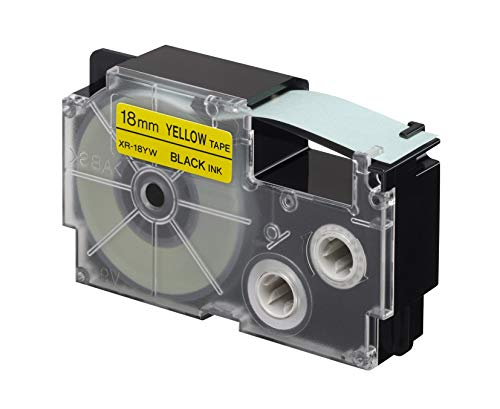 Image of Casio XR-18YW1-W-DJ Label Printer Tape (Black and Yellow)