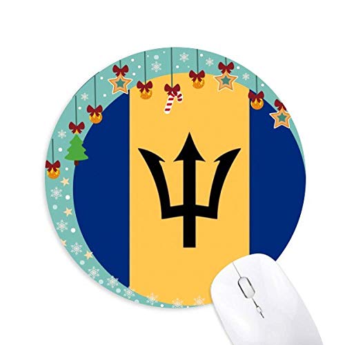 Barbados National Flag Nordamerika Country Mouse Pad Jingling Bell Round Rubber Mat