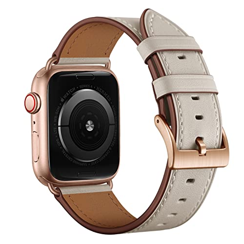 Bracelet Apple Watch cuir véritable pour remplacer le silicone et éviter les allergies