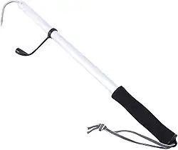 Bicheiro Retrátil Telescópico Cabo Eva Caiaque Aluminio Inox Pega Peixe 120cm, 90cm e 60cm