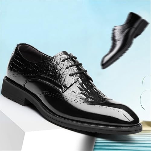 Mens Leather Wingtip Oxford Dress Shoes Lace Up Business Formal Wedding Style2