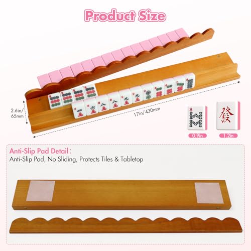 Soportes de Madera para Mahjong con Empujadores, 17" miniatura 2