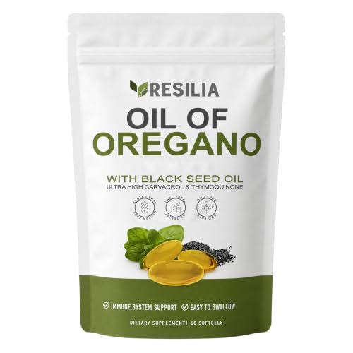 Resilia Oil Of Oregano Softgels with Black Seed Oil - 60 Softgels