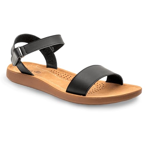 FIORELLA Women's Flat Ankle-Strap Sandals