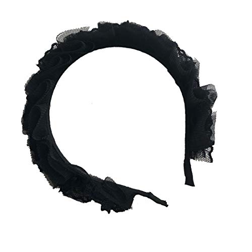 MAYSONG Women's Maid Cosplay Hair Hoop Gothic Headband black (D)