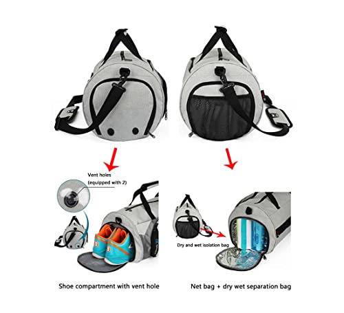 Sports Gym Bag with Wet Pocket & Shoes Compartment,Travel Duffel Bag for Men and Women for Sports/Gyms/Weekend Getaway.4