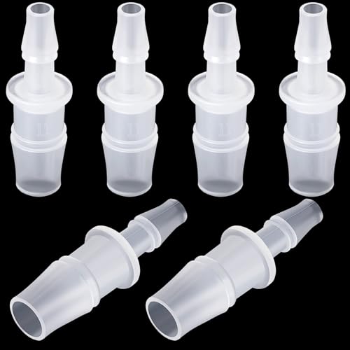 Mxxipp OF7393C1-CP 6Pcs Hose Barb Reducer Fittings, 3/8 Inch To 3/16 Inch Hose Id Pipe Connectors, Plastic Barbed Joint Splicer Mender Adapter Union cover