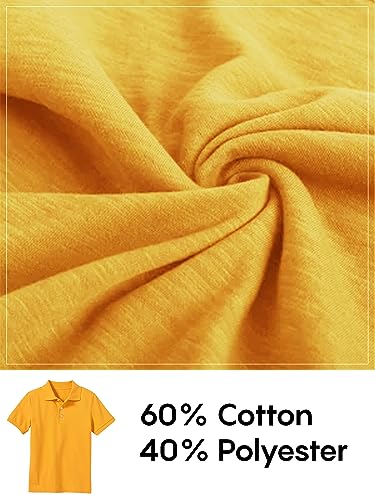 Image of Galaxy by Harvic Polo Shirt for Boys - 5 Pack School Uniform for Boys, Tagless Cotton Blend - Soft Comfortable Everyday Wear