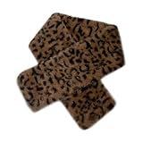 flowereyes Bufanda de invierno para mujer de piel sintética con cuello cruzado ligera y suave franela con estampado de leopardo ideal para regalar en Navidad o San Valentín