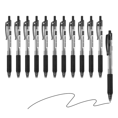 Bolígrafos roller 0.5mm negro 12 unidades PATIKIL