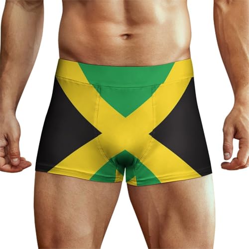 Jamaican Flag Jamaica Men's Boxer Briefs Stretch Waistband Breathable Underwear