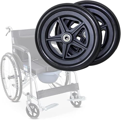 歩行器用交換輪2個セット、歩行器用交換輪、車椅子用前輪、交換用キャスター(Noir,20Cm/8In)