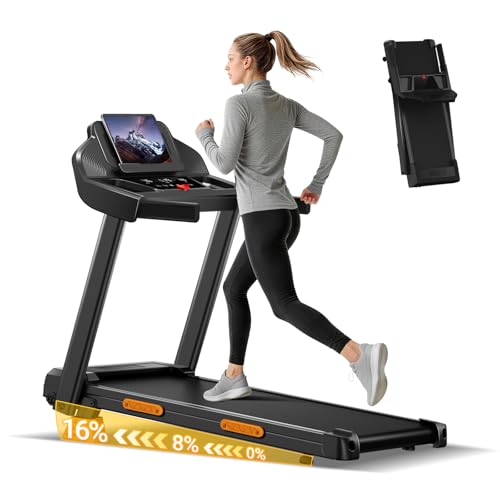 Incline Treadmill with Handle for Home and Office Foldable Treadmills with 265 Lbs Weight Capacity 2.5HP Quiet Walking Pad Treadmill Three LED Screen Display