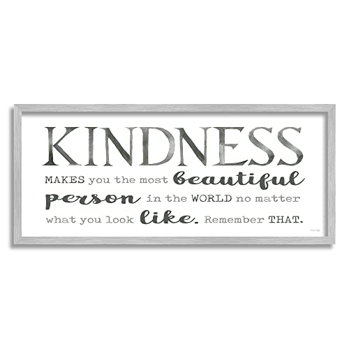 Stupell Industries Kindness Is Beautiful Inspirational Self Love Typography Phrase Framed Wall Art, Design by Cindy Jacobs