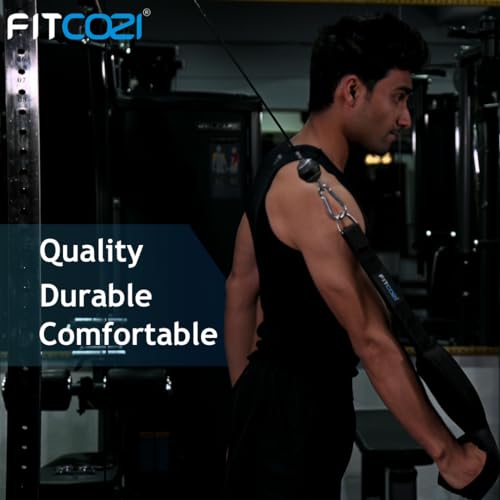 FITCOZI Tricep Rope Cable Attachment Pull Down Rope Long Tricep Fitness Rope with 2 Sets of Handles Heavy Duty Press Down Gym Rope Cable Machine Attachment for Push Downs, Crunches, Facepulls