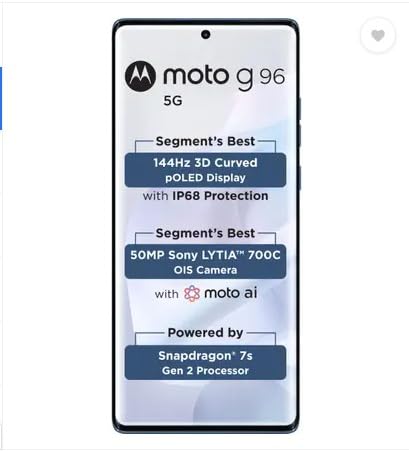 Motorola G96 144Hz 3D Curved pOLED (ASHLEIGHBLUE, 8GB RAM, 128GB Storage) view 2
