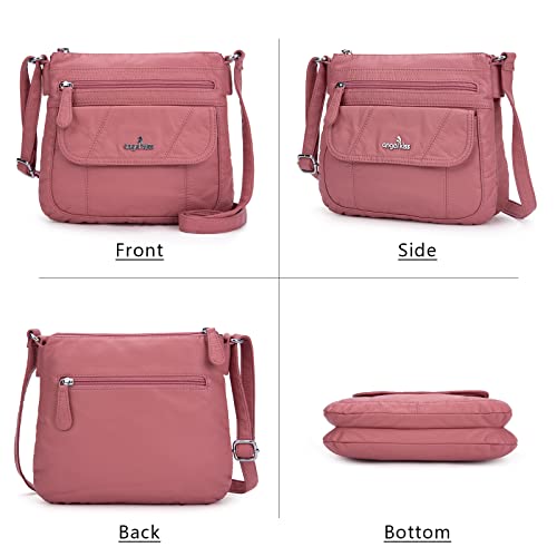 Image of Angelkiss Small Womens Crossbody Bag Leather Shoulder Purse for Women Hobo Bag with Adjustable Shoulder Strap