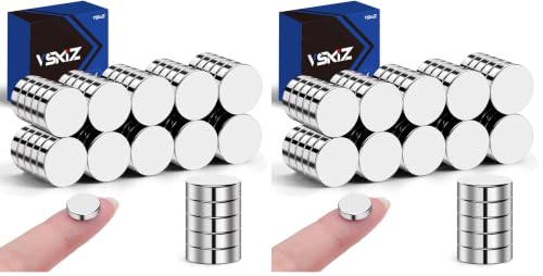 Image of 50 Pcs Refrigerator Magnets, 10x3mm Tiny Round Disc Magnets (Pack of 2)