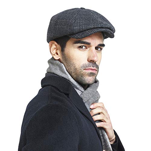 Image of jerague Wool Newsboy Cap for Men Women - Classic Vintage Gatsby Lvy Cabbie Hat Flat Beret Cap