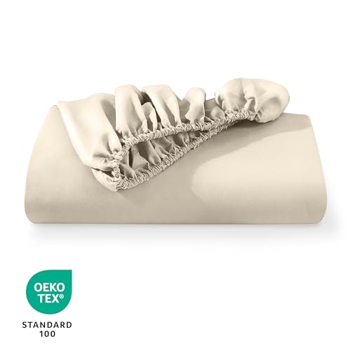 Bare Home Queen Fitted Sheet - Extra Deep Pocket Fitted Sheet - Premium 1800 Microfiber - Ultra-Soft Wrinkle Free - Queen Deep Pocket Bottom Sheets (Queen - 11" to 22" Pocket, Sand)