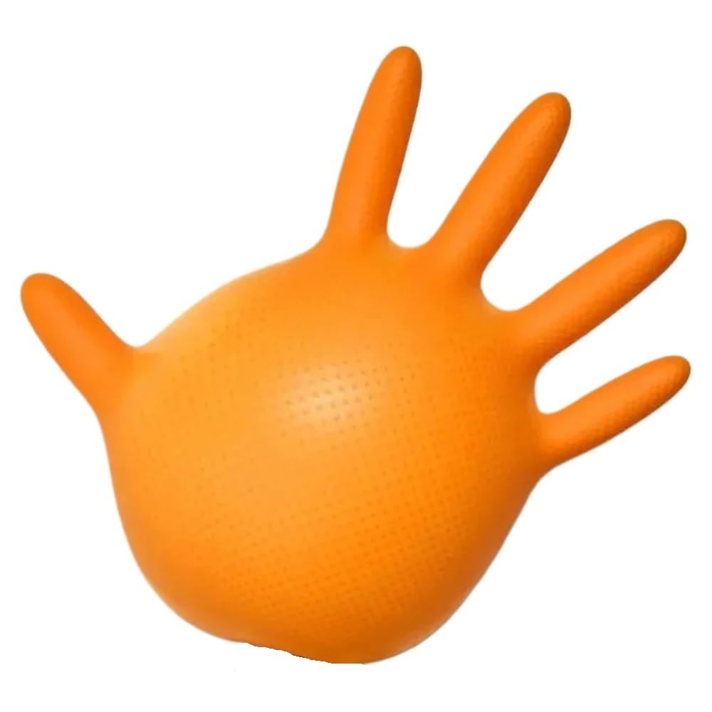 waterproof and cut-resistant Guantes de trabajo industriales de nitrilo naranja Safety Gloves Wholesale is available(Orange 50PCS,S)