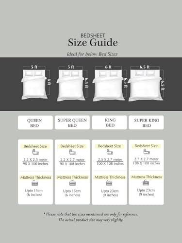 Image of RD FABS XXL Microfiber Soft Cotton Bedsheet, Beige Box Print