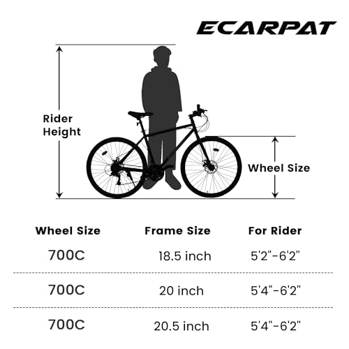 Ecarpat 700C Road Bike, 24 Speeds, Aluminum/Steel Frame, Racing Bike City Commuting Road Bicycle For Men Women thumb #1