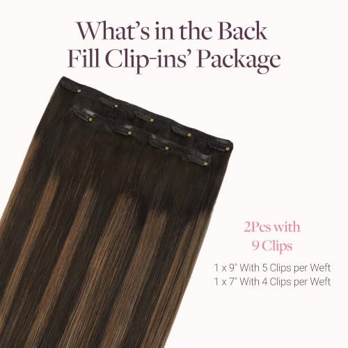 Image of GOO GOO Clip in Hair Extensions Real Human Hair Back Fill Extension 2Pcs