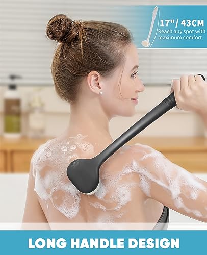 Back Scrubber for Shower with 17" Long Handle, Non-Slip Grip - Image 2
