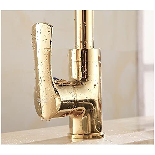 Robinet de cuisine doré élégant mitigeur d'évier rotatif haut de gamme - 6