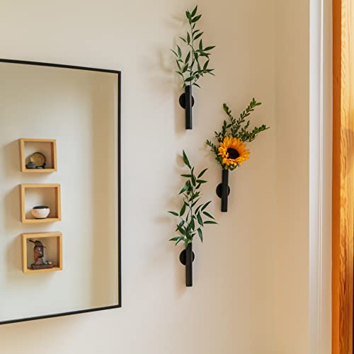 Likeminds 5” Wall Flower Vase (3) | Metal Plant Holder | Multipurpose Wall Mounted Bathroom Decor | Apartment Window Vase | Dried Flowers Pampas Grass Wall Vase Sconce | Wall Plant Flower Holder #TOP7