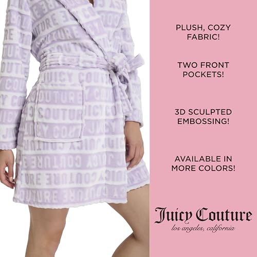 Image of Juicy Couture Women's Super Soft Luxe Plush Shawl Collar Robe