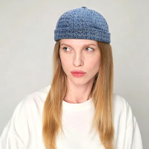 Image of Glamorstar Brimless Dome Hats for Women Men Sailor Beanie Cap Vintage Docker Hat