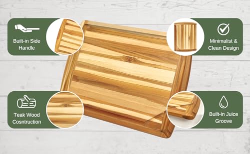 Tabla de cortar rectangular de madera Teak 2-Pack 24x18" miniatura 4