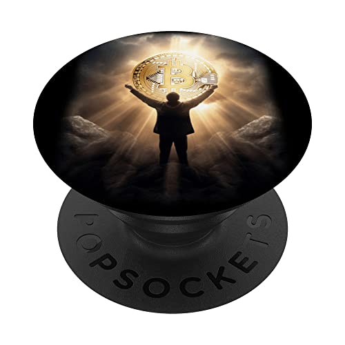 Bitcoin Hail and Praise Bitcoin Majestic Bombastic Men Women PopSockets Swappable PopGrip, Black