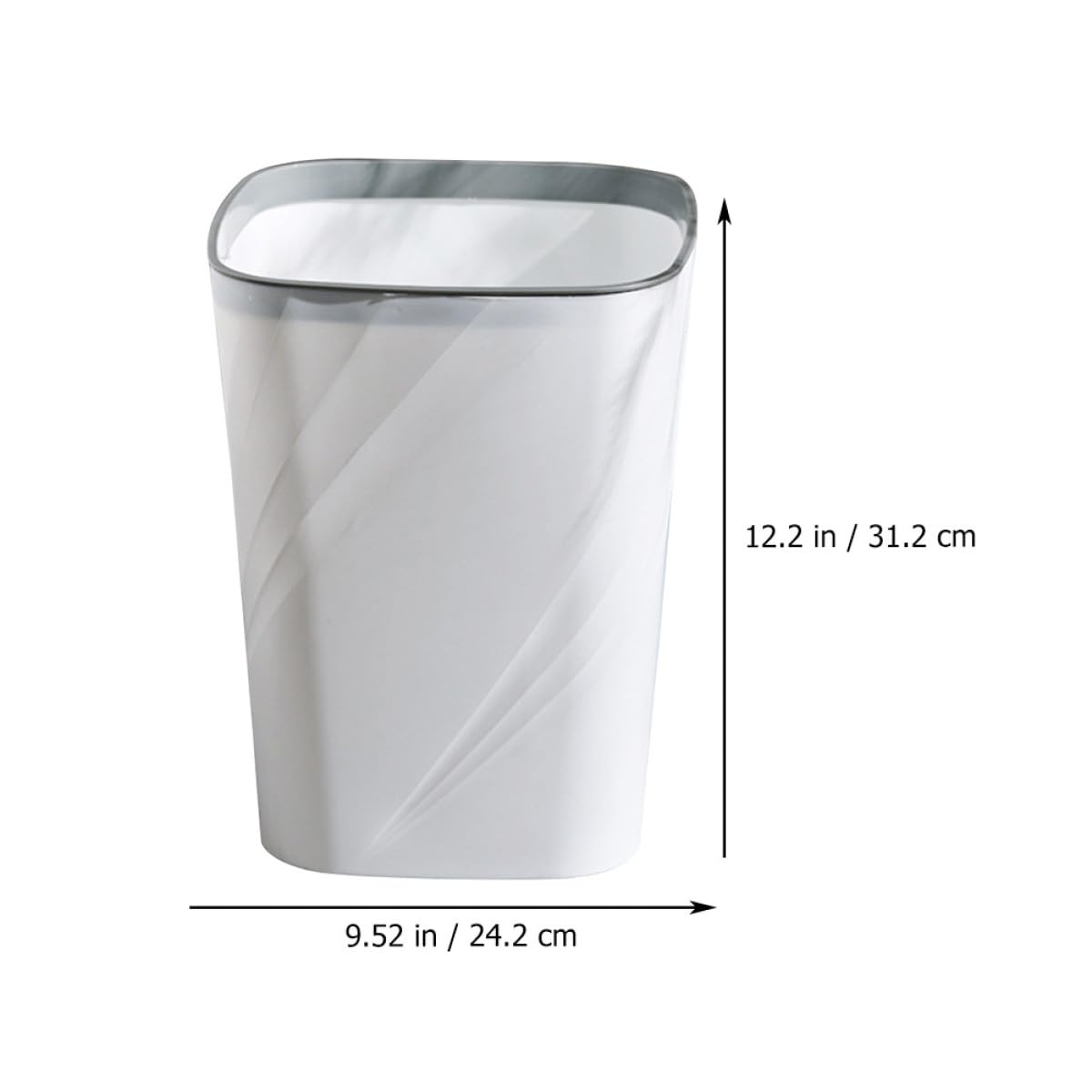 Cestino per Rifiuti da Ufficio Creativo in Plastica Abs 12l, Pattumiera Multiuso per Camera da Letto e Bagno, Contenitore per Carta e Rifiuti Domestici Design Semplice e Capacità