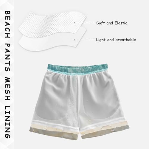 Beach Seashell Starfish Boys' Swim Trunks Quick-Dry Fabric Lightweight & Breathable for Beach Pool4