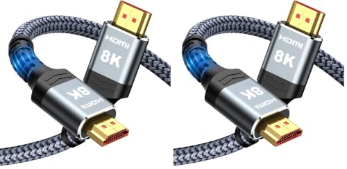 Image of Highwings 8K Long HDMI Cable 20FT /6M 48Gbps, 2.1 High Speed HDMI 8K60Hz 4K120Hz 144Hz eARC HDR HDCP 2.2 2.3 Compatible for Gaming, PS5 and Monitor (Pack of 2)