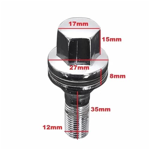 Pernos de rueda para Peugeot 206 y 1007 kit de 4 tuercas de recambio 2