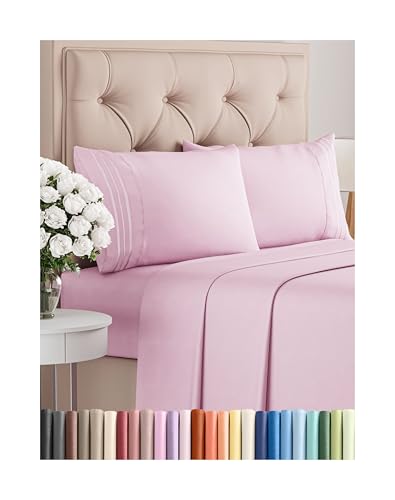 Queen Size 4 Piece Sheet Set - Comfy Breathable & Cooling Bed She...