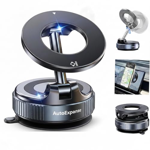 Image of Mobile Stand 360 Phone Holder magpro Vacuum Magnetic - Strong Suction Hands-Free Mobile Mount for Car, Mirror, Gym & Smooth Surfaces, Universal for All Smartphone